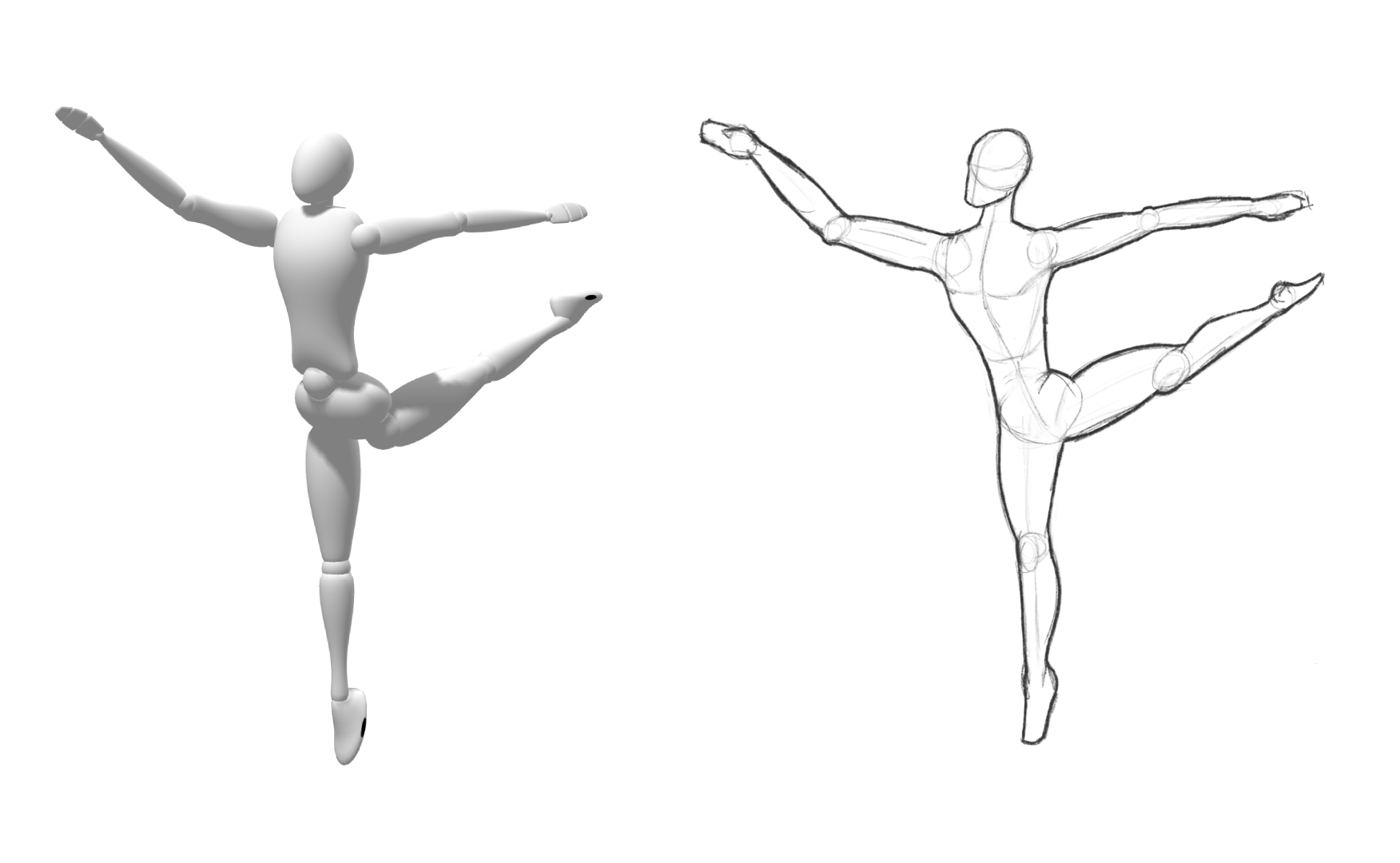 绘画临摹速写人体模型-芭蕾舞